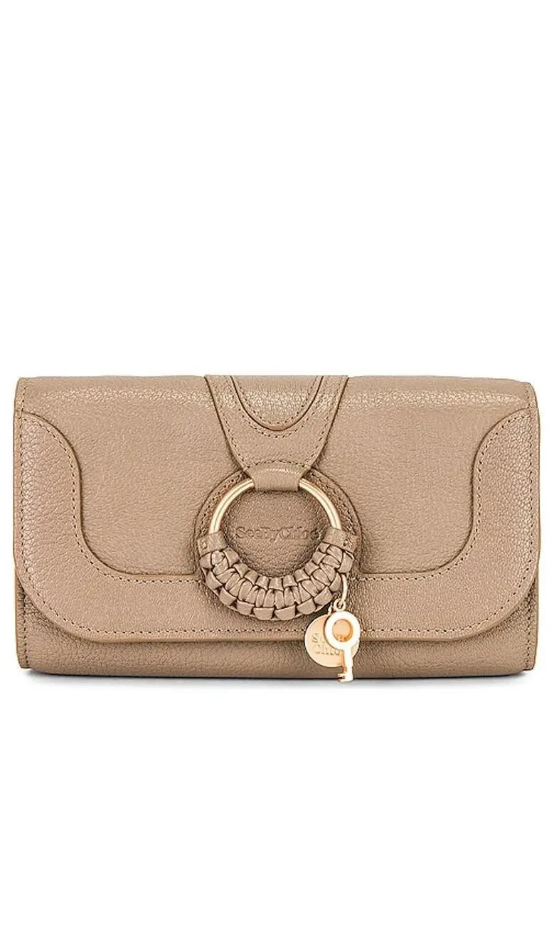 See By Chloe Pebbled Motty Grey Hana Wallet On Chain